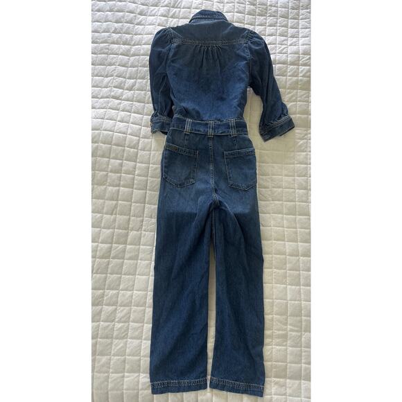 BASH Womens Jumpsuit Denim Dark Wash Belted Bohemian Casual Straight Leg 34 US 2 - Picture 4 of 14